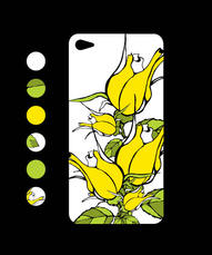 Дизайн на кейс за Iphone със стилизирани рози в жълто