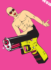 Поп арт постер с пистолет