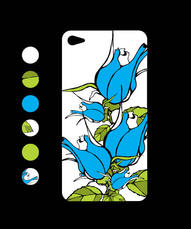 Дизайн на кейс за Iphone със стилизирани рози в синьо