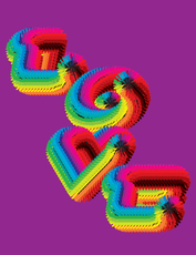 Дизайн на плакат LOVE с лилав фон