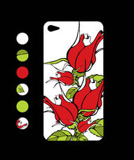 Дизайн на кейс за Iphone със стилизирани рози в червено