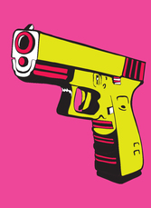 Поп арт постер с пистолет 