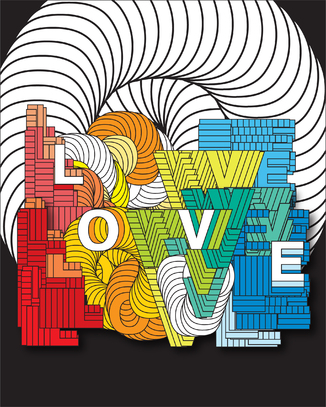 Креативен Дизайн с думата LOVE 