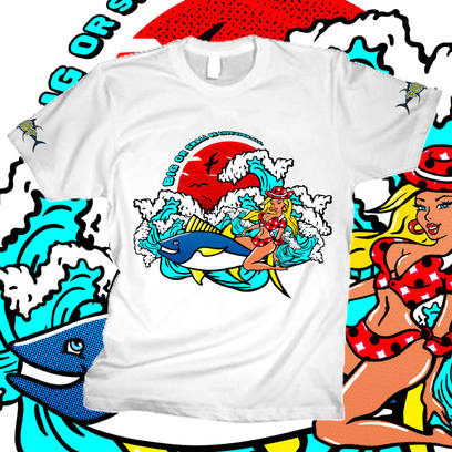 T-shirt designs for fishing club / USA