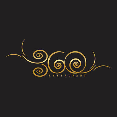 Stylish snails luxurious logo of the 360 Restaurant