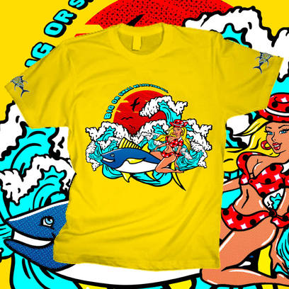 T-shirt designs for fishing club / USA