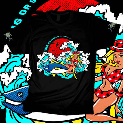 T-shirt designs for fishing club / USA